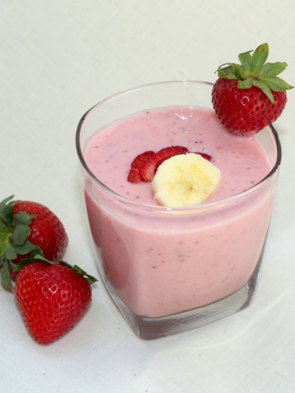 Healthy Strawberry Banana Milkshake - Chocolate With Grace