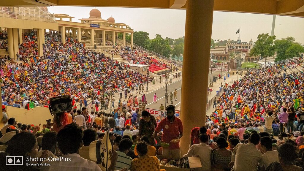 The flag ceremony at Wagah Border