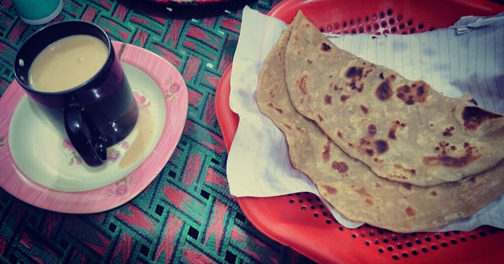 Morning chai with namak paratha, a classic Pakistani breakfast
